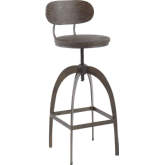 Dakota Mid Back Adj Bar Stool in Espresso Grain Bamboo